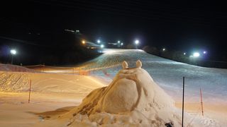 小樽の美しい夜景を真正面に見て滑り降りるという、素晴らしい設定
