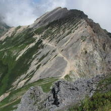 白馬鑓ヶ岳登山道から杓子岳