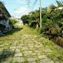 石畳道の脇には民家もあります。