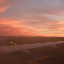飛行機から眺めた夕焼