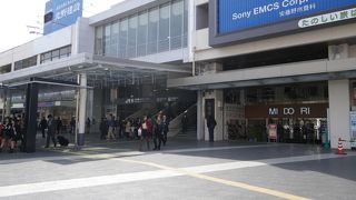 アルプス連峰が見渡せる駅