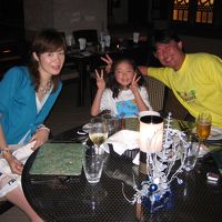 海沿いのレストランで夕食