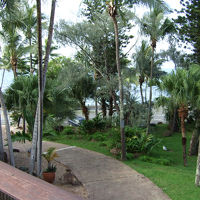 プールから外に続く道