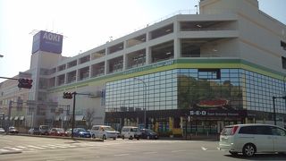 ヤマダ電機中心のショッピングセンターで前に交通安全のお猿さんがいます