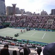 テニスの試合観戦