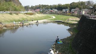 のんびりと釣りをする人も