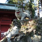 富士浅間神社で獅子が待ってるよ