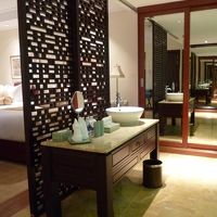 この右側がすぐシャワールームで、この洗面所付近で着替えました