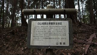 武田氏のルーツでもあり、「白山城跡」の名称で国の史跡に指定されています