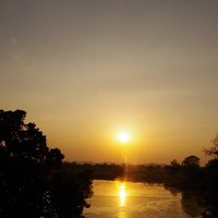 絶景の日没。空が赤く染まる直前。