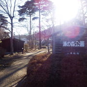 温泉神社に併設された公園