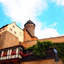 カイザーブルクを見上げるとこんな感じ。