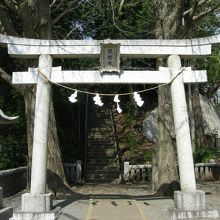 この石段の上です