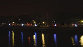 ライトアップの橋も