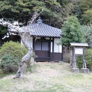 ひっそりとただずむ草庵。出雲阿国が晩年をすごしたといわれています。