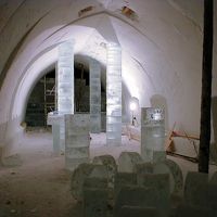 建設中の氷のホテルｎ一室（まだ内装もできていない）