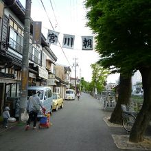 朝市会場。見事に片付いている。