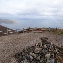 岬眺望コースのゴール、虹が見えました