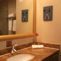 洗面台や鏡は大きい