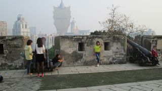 マカオの街並みが見える