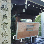 神戸の繁華街に建つ神社