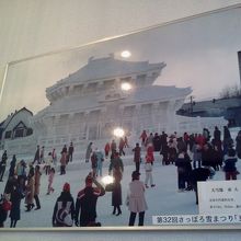 東大寺大仏殿の雪像写真