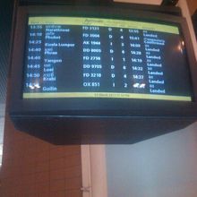 国内線、国際線が入り交じった掲示板