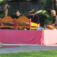 朝食の時間には生演奏がありました。