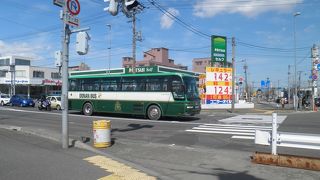 緑と白のカラー車体の道南バス