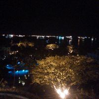 ビーチはきれいですが海はコンテナ船だらけ。夜はそれがキレイｗ