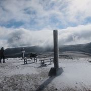 10月初旬、山頂は雪と氷の世界