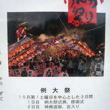 入口に出ているけんか祭りの案内です。