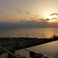 サンデッキから見た夕陽です。