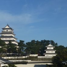 朝の島原城（窓からの眺望）