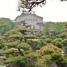 慶沢園から大阪市立美術館を臨む