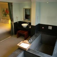 広くて深い浴槽、シャワーブースも別にあります。