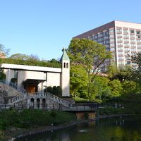 庭園から見たﾎﾃﾙとﾁｬﾍﾟﾙです｡