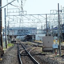 南側踏切から見た久喜駅全景