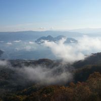 湖側の部屋からの眺め。朝、湖に雲海がひろがってました