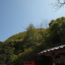 本田の右斜め後ろにある御神体山です