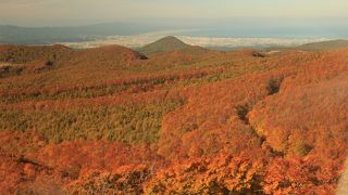 紅葉と岩木山の絶景