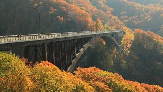 橋のまわりは360度の紅葉大パノラマ