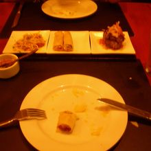 小皿料理。食べかけですみません。