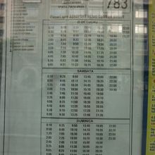 PIATA ROMANAのチケット売り場で。783の時刻表。