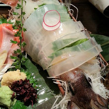 活ヤリイカ造り