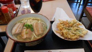 沖縄そばと美味！もずく天ぷら☆