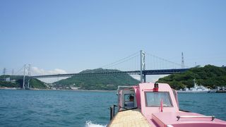１５分くらいで関門海峡大橋の近くまでを周遊する観光船
