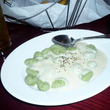 ほうれんそうのニョッキ　ゴルゴンゾーラソースがおいしい