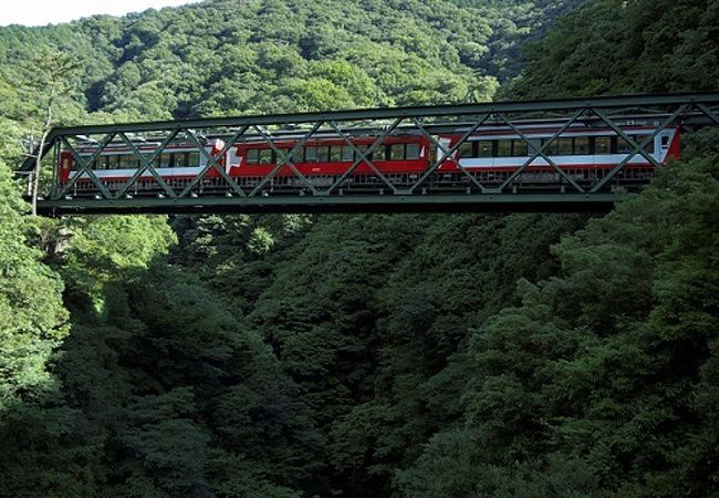 早川橋梁は早川に架かる鉄橋で、箱根登山電車の塔ノ沢駅−出山信号場間にあります。