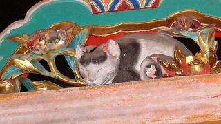 国宝の｢眠り猫｣. 東照宮の数 ある彫刻のなかで最も有名な彫刻
